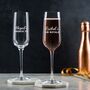 Personalised Engraved Flute, Custom Cocktail Glass Gift For Friends, thumbnail 7 of 10