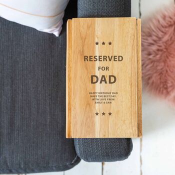 Personalised Wooden Star Engraved Arm Rest Tray, 3 of 6