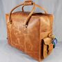 'Markham' Men's Extra Large Leather Holdall In Tan, thumbnail 10 of 12
