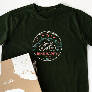 Don't Worry, Bike Happy Cotton T Shirt For Bike Riders, 3 of 7