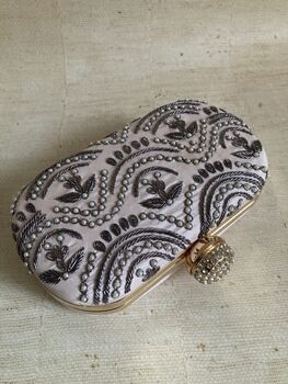 Pale Pink Handcrafted Oval Clutch Bag, 6 of 10