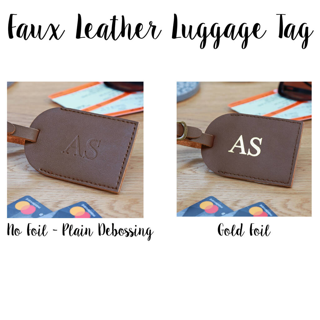 Personalised Debossed Faux Leather Luggage Tag By Duncan Stewart
