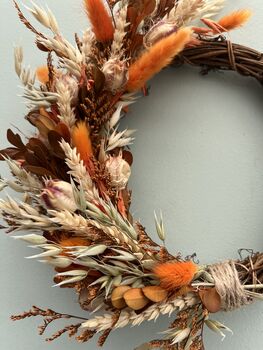 Large Dried Flower Autumn Wreath, 6 of 12