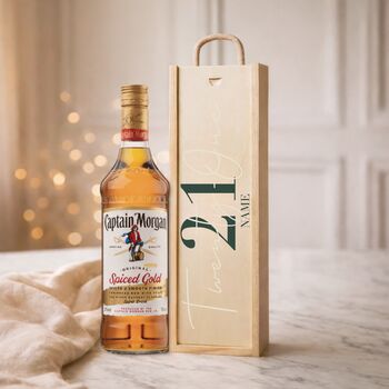 Personalised 21st Birthday Rum Gift Set With Custom Lid, 2 of 11