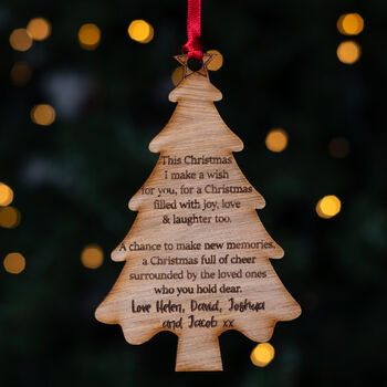 Personalised Christmas Wishes Tree Decoration, 2 of 2