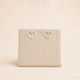Sterling Silver Double Heart Stud Earrings, thumbnail 3 of 8