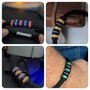 Mens Cord Bracelet With Personalised Coloured Rings, thumbnail 2 of 8