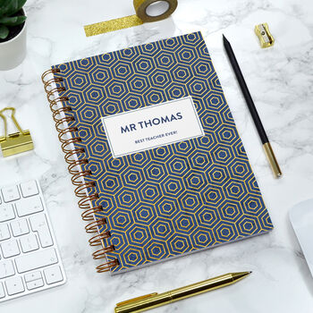 Mid Year Personalised Geometric Diary And Notebook, 3 of 12