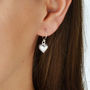 Sterling Silver Dangly Love Heart Earrings, thumbnail 1 of 7