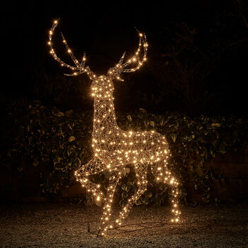 Xl Studley Rattan Stag Dual LED Light Up Reindeer, 2 of 3