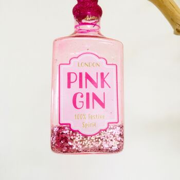 Pink Gin / Cocktail Hanging Christmas Tree Decoration, 4 of 7