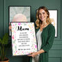 November Birthday Peony Birth Flower Affirmations Gift For Mum Print, thumbnail 4 of 8