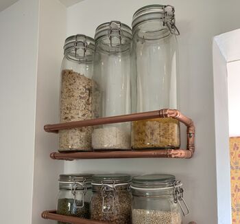 Handmade Copper Kitchen Shelves, With Storage Jars, 3 of 8