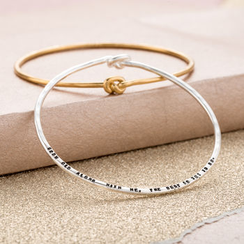 Personalised Tie The Knot Slim Bangle, 6 of 12