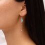 Chalcedony, Tanzanite And Blue Topaz Gold Drop Earrings, thumbnail 2 of 7