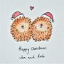 Personalised Christmas Hedgehogs Handmade Card, thumbnail 2 of 4