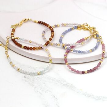 Tanzanite Adjustable Gemstone Bracelet In Sterling Silver Or Gold Vermeil, 6 of 9