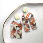 Dusty Pink Terrazzo Clay Statement Arch Earrings, thumbnail 1 of 4