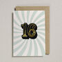 Birthday Patch Greeting Card Age Sixteen, thumbnail 1 of 2