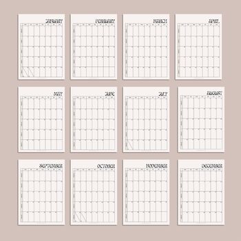 Large 2023 Wall Planner | 12 X A3 Sheets | Monochrome, 3 of 5