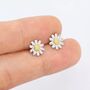 Sweet Daisy Flower Stud Earrings In Sterling Silver, thumbnail 7 of 12