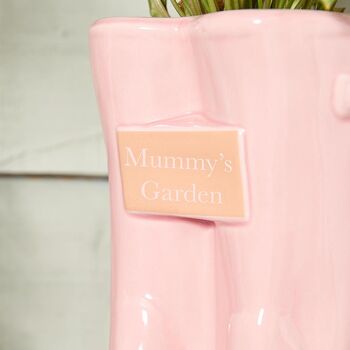 Personalised Large Pink Welly Boot Planter, 4 of 8