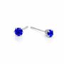Sterling Silver Sapphire Micro Stud Earrings – 3mm, thumbnail 3 of 4
