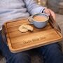 Personalised Acacia Tray With Leather Handles, thumbnail 1 of 3
