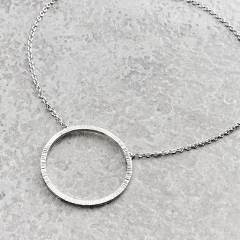 Large Circle Hammered Necklace, 2 of 3