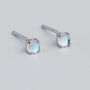 Sterling Silver Moonstone Crystal Stud Earrings, thumbnail 2 of 4