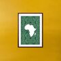 Green Map Of Africa Wall Art Print, Travel Poster A3, thumbnail 6 of 6