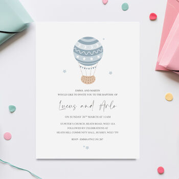 Baby Balloon Christening Invitations, 2 of 3