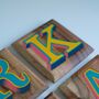 Custom Initial Letter Hand Painted Wooden Coaster, thumbnail 4 of 9