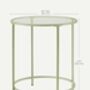 Round Side Table Tempered Glass Steel Frame, thumbnail 10 of 12