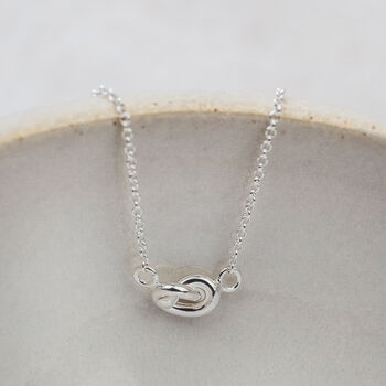 Sterling Silver Love Knot Necklace, 2 of 3