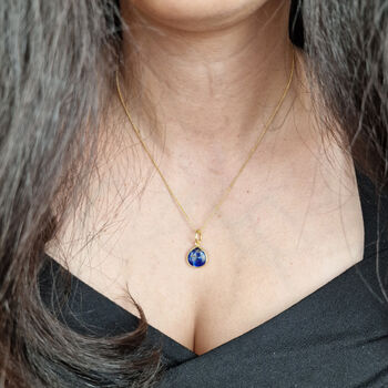 Gold Plated Sapphire September Birthstone Necklace, 2 of 4