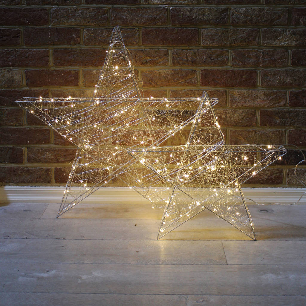 Large LED Silver Star Lights By Lime Tree London | notonthehighstreet.com