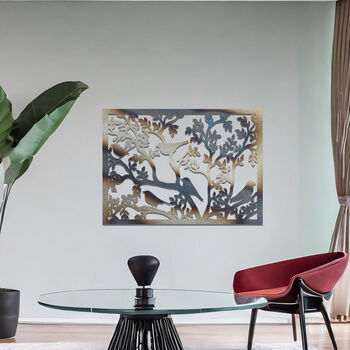 Metal Bird Tree Wall Art For Bedroom Or Living Room Decor, 8 of 11