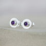 Sterling Silver Birthstone Small Disc Studs, thumbnail 5 of 12