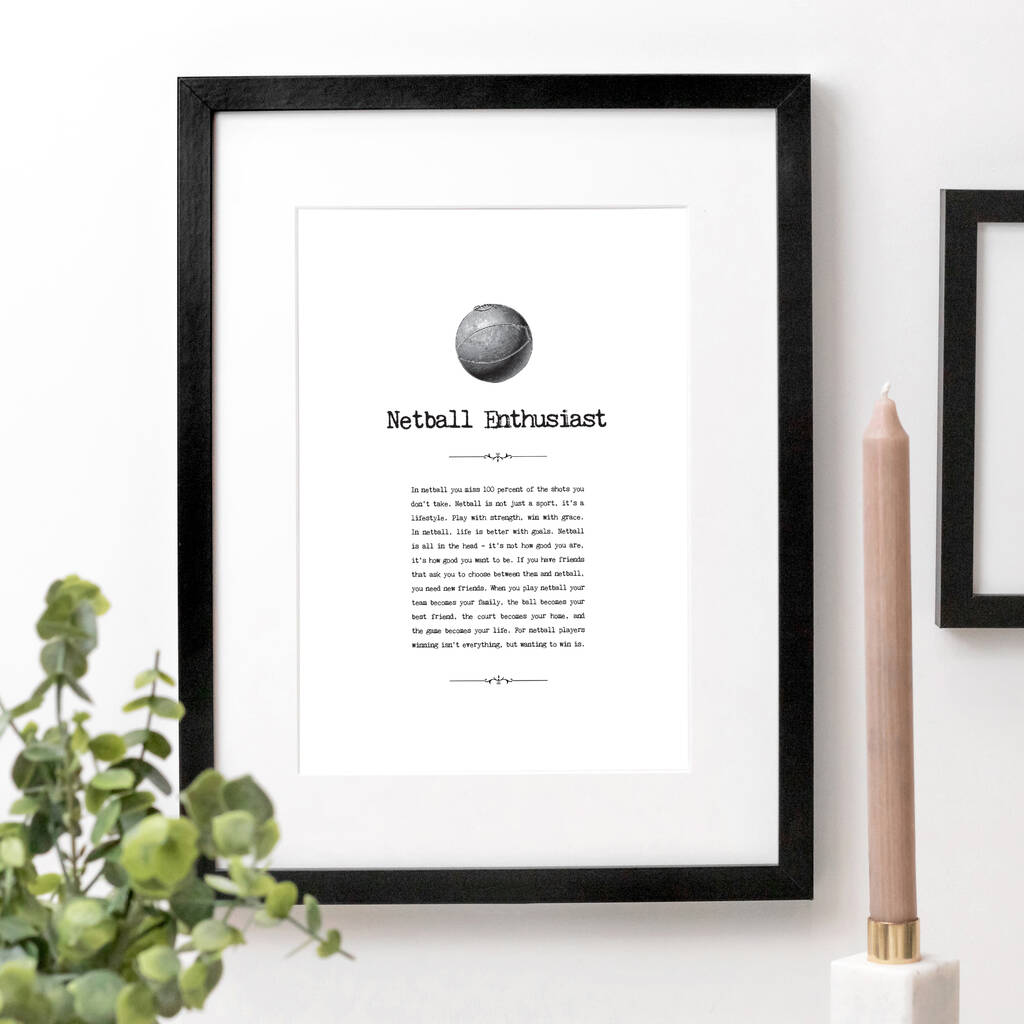 Netball Gift Print, 1 of 7