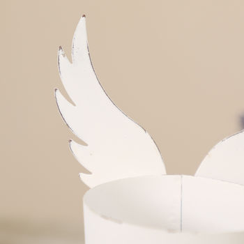 Set Of Two Angel Wings White Tealight Holders, 7 of 9