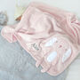 Personalised White Baby Gown And 3D Bunny Blanket Set, thumbnail 2 of 12