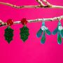 Festive Holly Earrings, Christmas Gift For Her, thumbnail 2 of 6