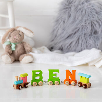Personalised New Baby Wooden Name Train, 11 of 12