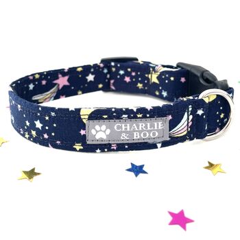 Navy Shooting Star Collar And Lead Set, 3 of 8