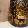 Stag Pillar Candle Holder 20cm Black And Gold Metal Gift, thumbnail 6 of 11