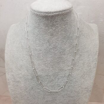 Sterling Silver Sparkle Paperclip Chain, 8 of 10