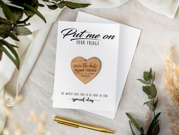 Save The Date Heart Magnets Wedding Invitations, 4 of 9