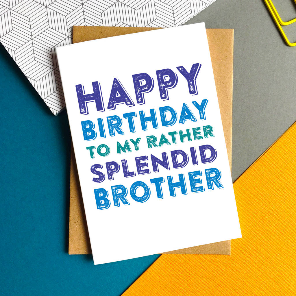 little brother birthday card birthday card for brother blue text on ...