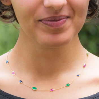 Ruby Emerald And Sapphire Necklace, 4 of 5